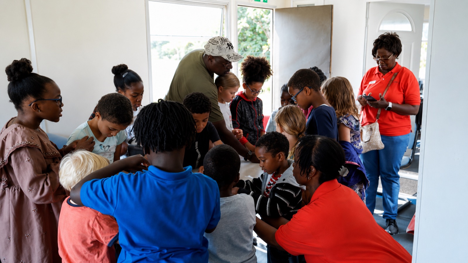 Young people taking part in a youth activity session